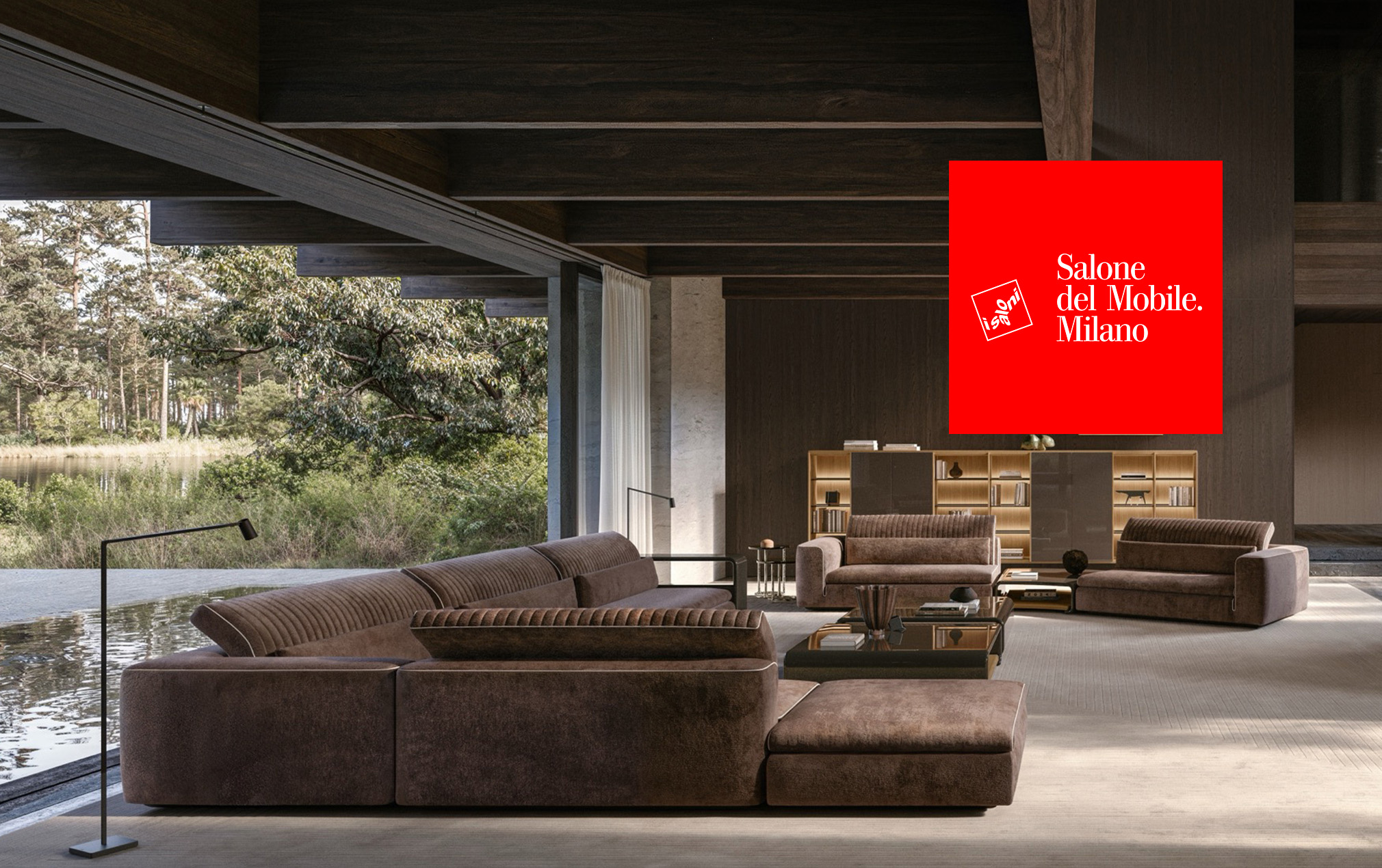 Salone del Mobile 2026 in Mailand mit Messestand und Sofalandschaft